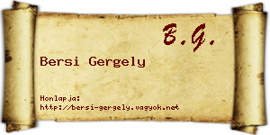 Bersi Gergely névjegykártya